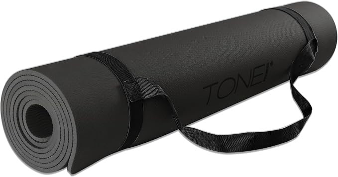 TONE Fitness Yoga Mat 1/4" Thick Non Slip Exercise & Pilates Mat - Image 2