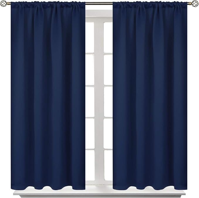 BGment Navy Blue Black Out Curtains 54 Inch Long by BGment