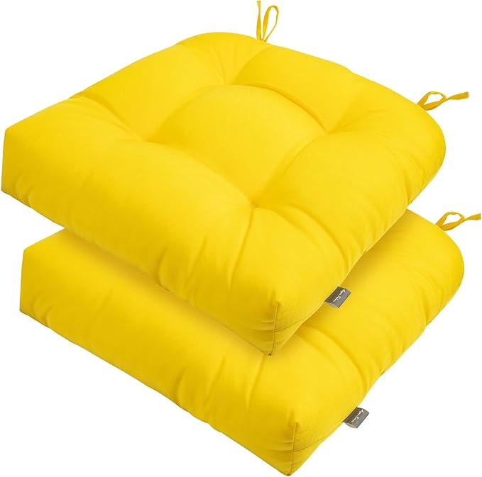 FUNHOME Outdoor Chair Cushions 19 x19 Inch, Water Resistant Tufted Seat by FUNHOME