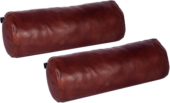 Neck Roll Pillow Cushion Cover, 20x6 Inch Full Moon Round Bolster Pillow Case by Ganloz