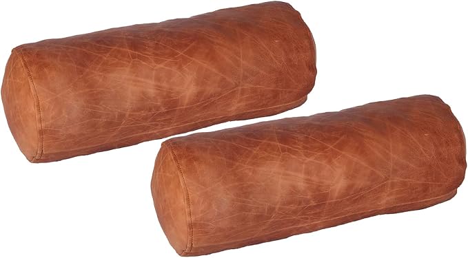 Neck Roll Pillow Cushion Cover, 18x5 Inch Full Moon Round Bolster Pillow Case by Ganloz