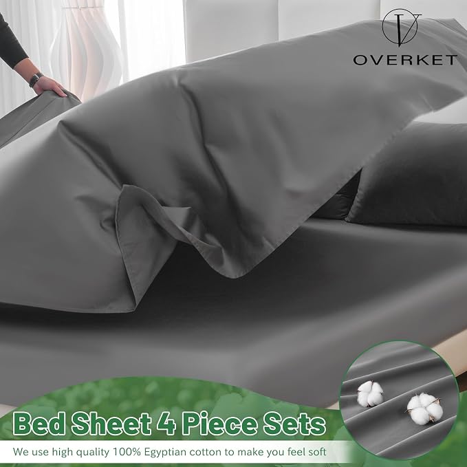 Egyptian Cotton Sheets Full Size 1000 Thread Count Sateen Weave Soft Breathable - Image 3