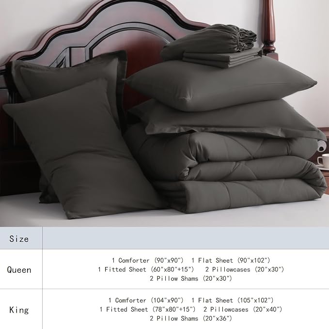 NTBAY Queen Comforter Set with Sheets, 7 Pieces Soft and Breathable Queen - Image 7