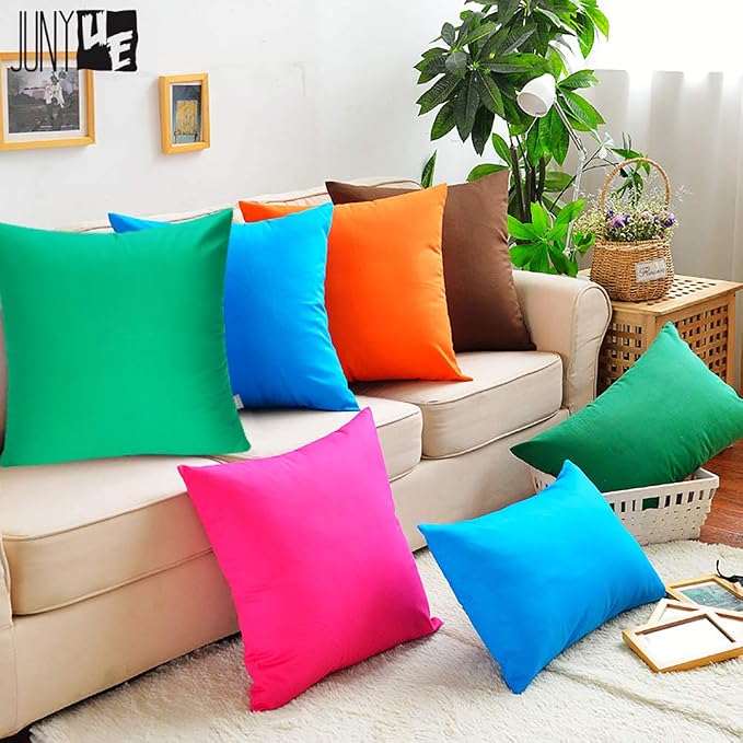 4-Pack 100% Cotton Lumbar Comfortable Solid Decorative Throw Pillow Case - Image 4