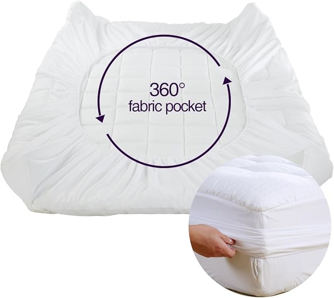 EASELAND California King Mattress Pad Pillow Top Mattress Cover Quilted Fitted - Image 5
