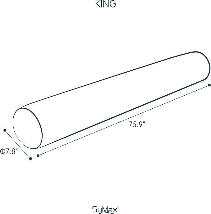 SyMax 7.8"x76" Body Pillow for King Bed, Memory Foam Bolster w/Removable Velvet - Image 3