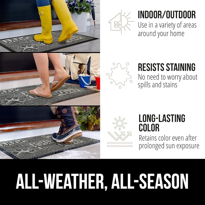 GORILLA GRIP 100% Waterproof All-Season WeatherMax Doormat 35x23, US Designed - Image 3