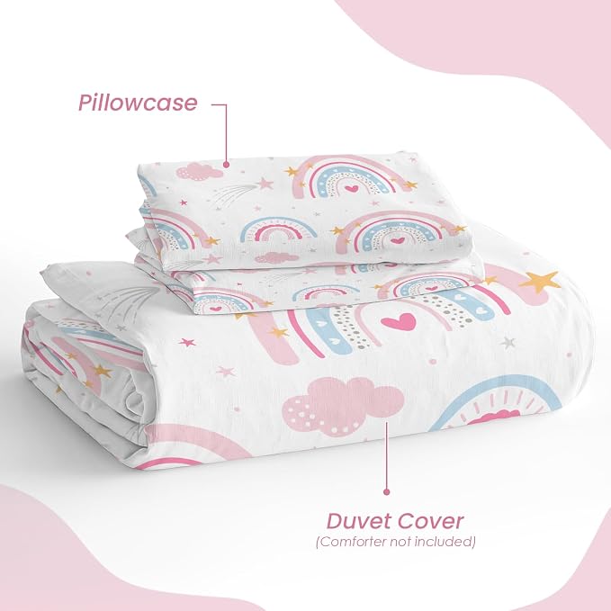 SANDJEST Rainbow Duvet Cover Sets Full Size - Image 4