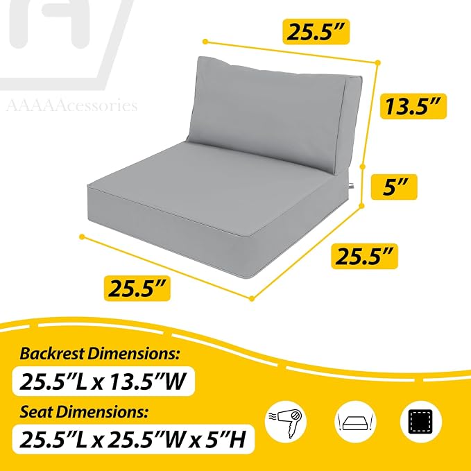 AAAAAcessories Outdoor Deep Seat Cushions, Waterproof, Fade-Resistant Patio - Image 5