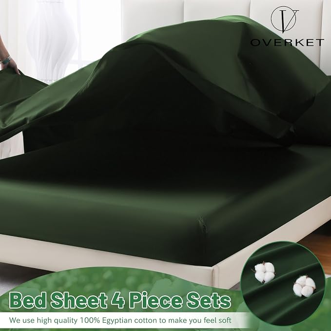 100% Egyptian Cotton Sheets Cal King Sheet Set 1000 Thread Count Sateen Weave - Image 3