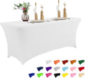 IVAPUPU 6FT Spring Table Cloth for Rectangular Fitted Events Stretch White by IVAPUPU