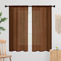 Sheer Curtains 84 Inches Long 2 Panels, Rod Pocket Short Curtain by laseniewa