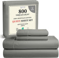 Egyptian Cotton Sheets Queen Size Bed Set Deep Pockets, 800 TC Cotton Queen by CHATEAUHOMECOLLECTION