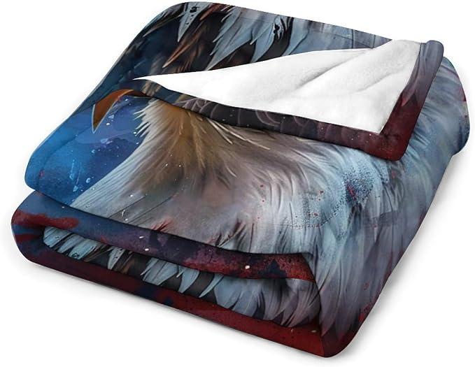 American Flag Bald Eagle Throw Blanket Patriotic Print Blankets Gifts Couch - Image 3