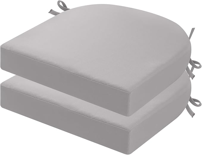 idee-home Outdoor Chair Cushions Set of 2, Thick 17" x 17" x 3" Outdoor Seat by idee-home