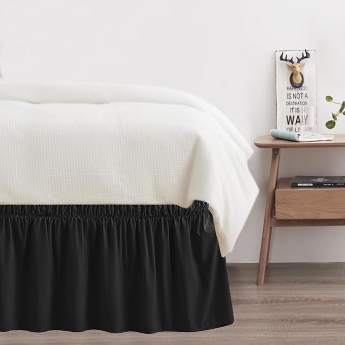 Queen Bed Skirt, Elastic Wrap Around Bed Skirt Queen Size, Bed Skirts - Image 7