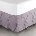Nestl Dusty Purple Bed Skirt Queen Size, Pinch Pleat Queen Bed Skirt, Dusty by Nestl