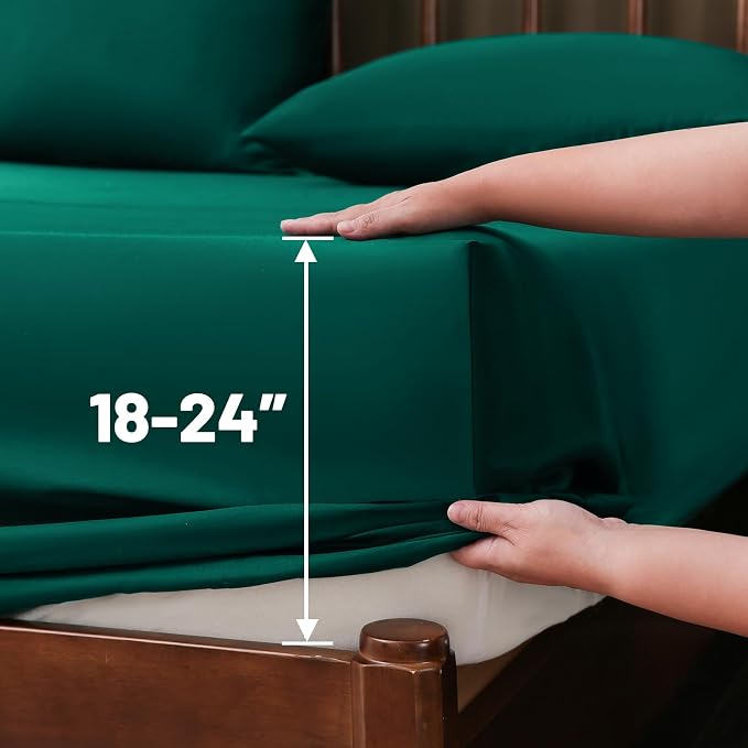 Extra Deep Pocket California King Sheets 18-24 Inch 100% Egyptian Cotton 1000 - Image 5