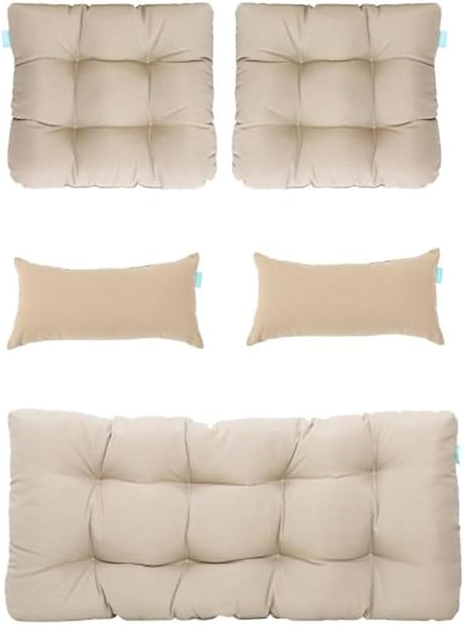 QILLOWAY Outdoor Patio Wicker Seat Cushions Group Loveseat/Two U-Shape/Two by QILLOWAY