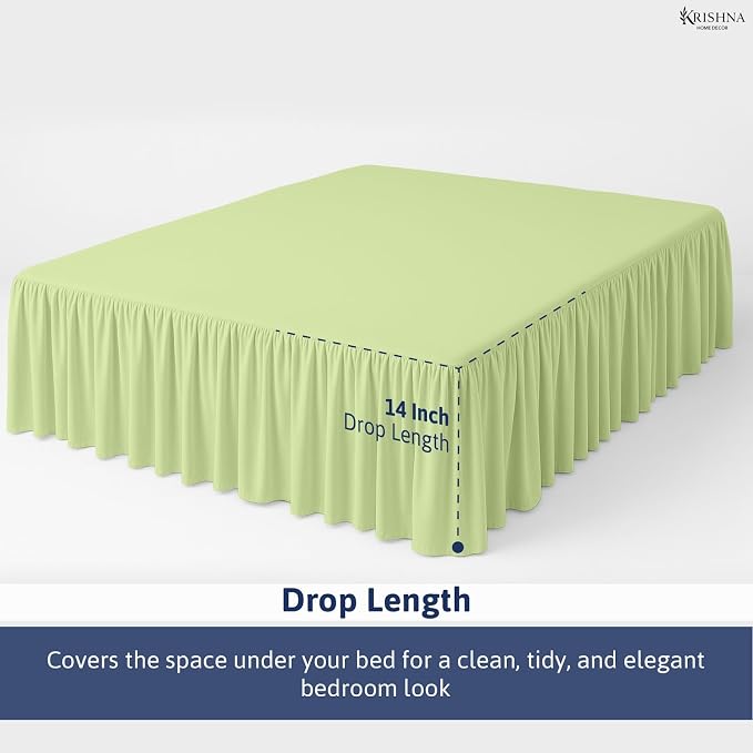 KRISHNA Ruffled Bed Skirt with Split Corners King, 100% Microfiber Hotel Quality - Image 4