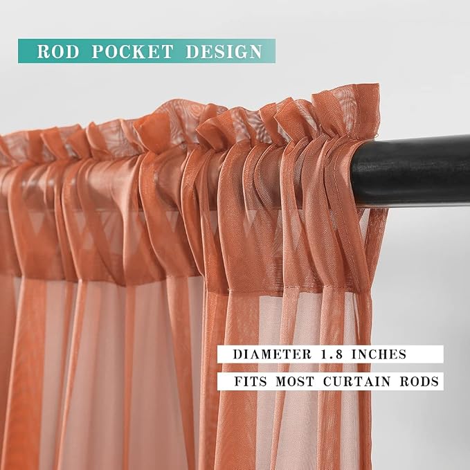 MIULEE Short Sheer Curtains 30 Inch Length - Image 2