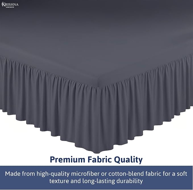 KRISHNA Ruffled Bed Skirt with Split Corners Full, 100% Microfiber Hotel Quality - Image 6