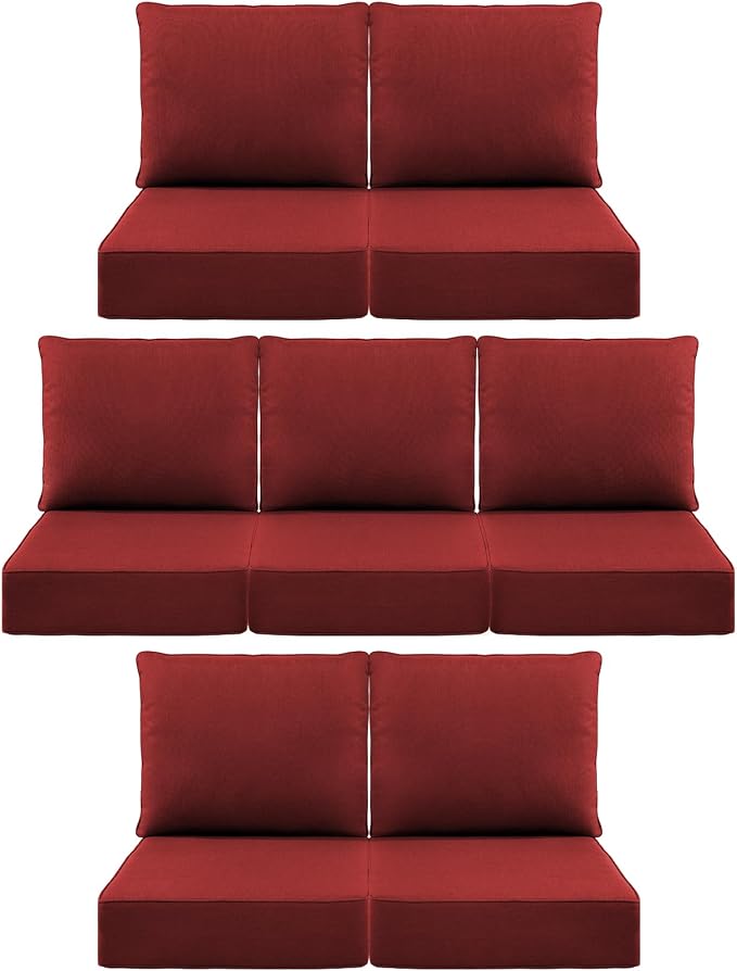 Luxury 6" Outdoor Cushions for Patio Furniture, Fade Resistant Couch Chair by Pugire