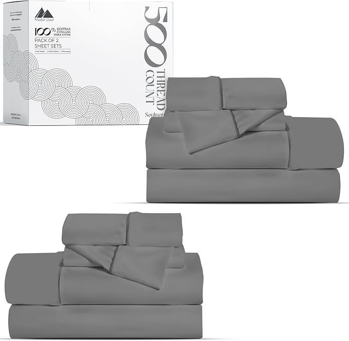 Mayfair Linen 100% Egyptian Cotton 2 Pack Queen Sheet Set by MayfairLinen