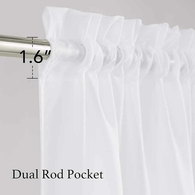 NICETOWN White Sheer Curtains 54 inches Long 4 Panels, 42 inch Wide Rod Pocket - Image 3