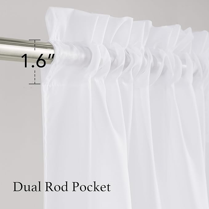 NICETOWN 90 Inch White Sheer Curtains - Image 3