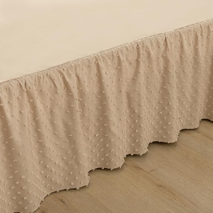 Tufted Dot Bed Skirt Queen Size, Ruffled Bed Skirt - Image 4