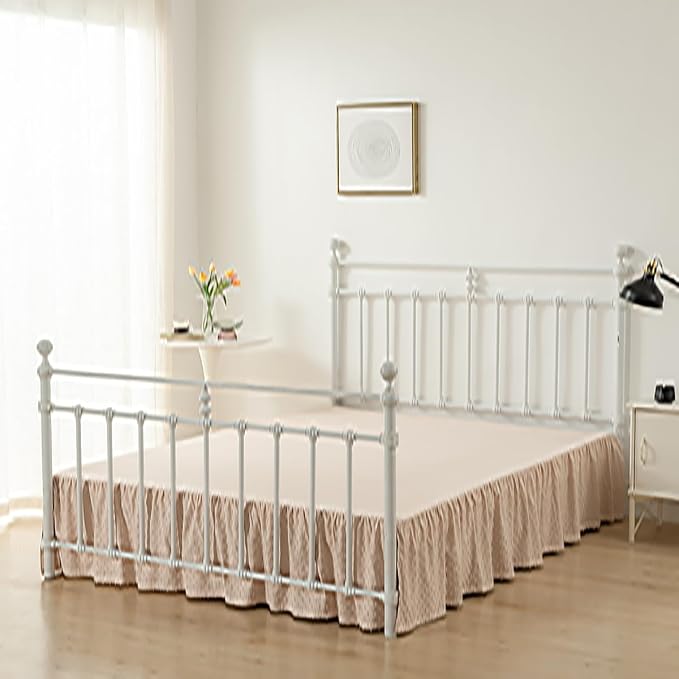 Tufted Dot Bed Skirt King Size, Ruffled Bed Skirt - Image 7