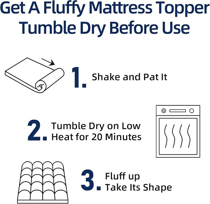Mattress Topper Full for Back Pain, Extra Thick Mattress Pad Cover, Plush - Image 6