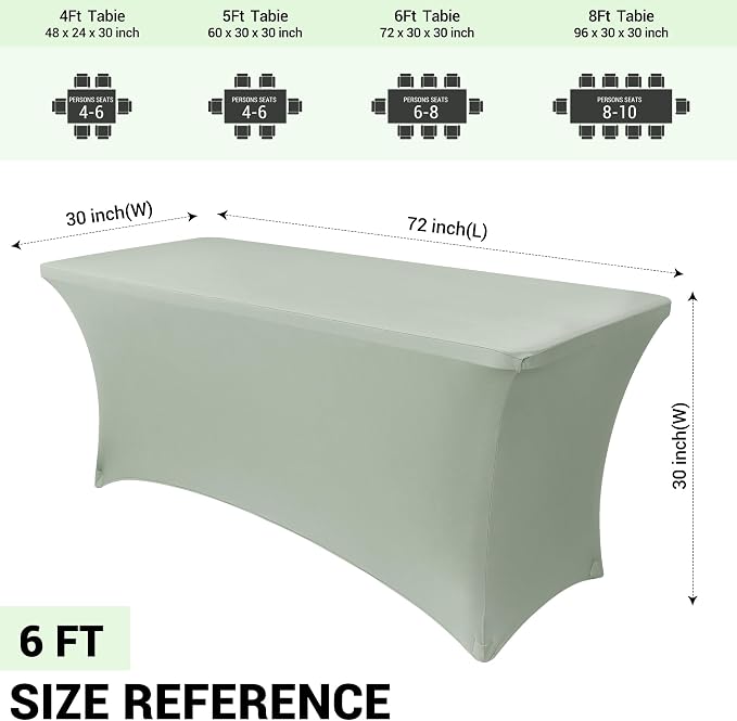 Obstal 6 Pack Stretch Spandex Table Covers - Image 4