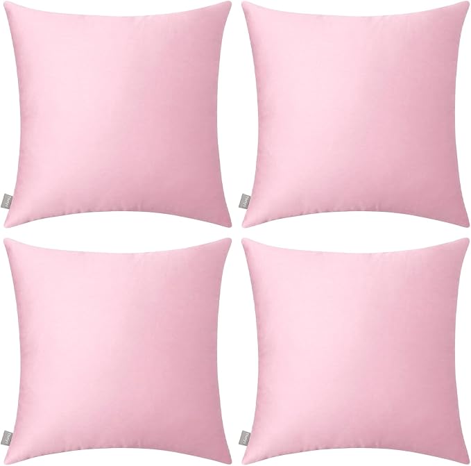 Thmyo 4-Pack 100% Cotton Comfortable Solid Decorative Throw Pillow Case Square by Thmyo