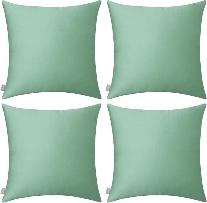 Thmyo 4-Pack 100% Cotton Comfortable Solid Decorative Throw Pillow Case by Thmyo