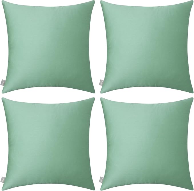 Thmyo 4-Pack 100% Cotton Comfortable Solid Decorative Throw Pillow Case by Thmyo