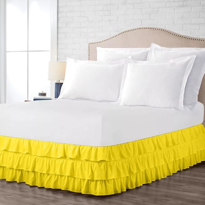Multi-Ruffle Bed Skirt, Soft Multi Elastic Dust Ruffles - Image 4