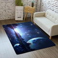 Outer Space Galaxy Area Rug for Boys Room 4x5 ft Soft Non-Slip Solar System 3D by Home