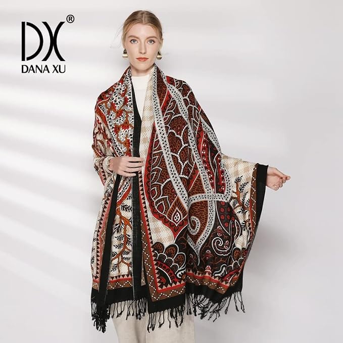 DANA XU 100% Merino Wool Pashmina Shawl - Image 8