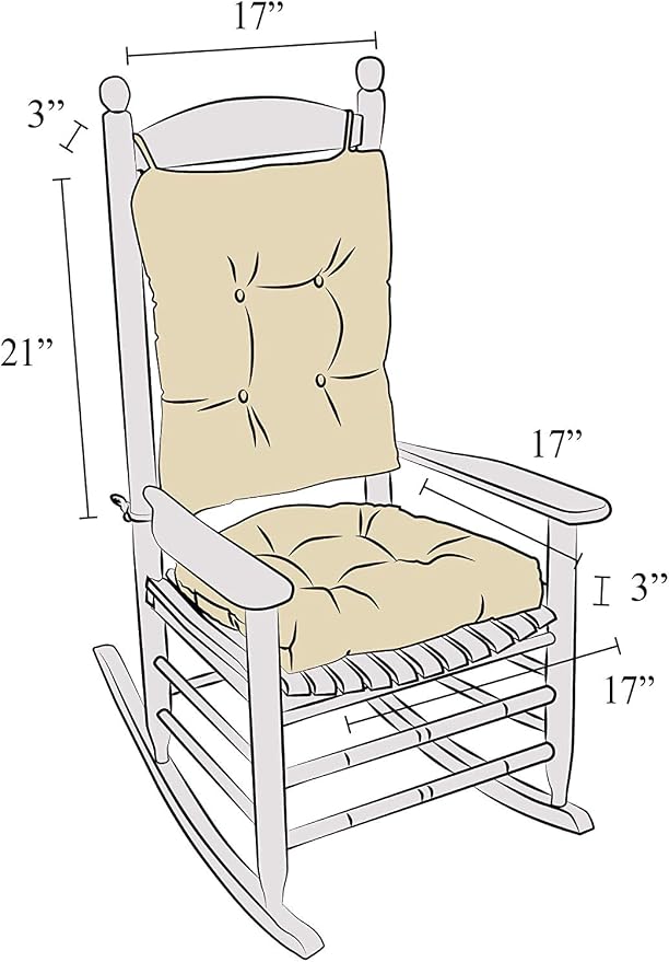 Klear Vu Omega Non-Slip Rocking Chair Cushion Set, Assembled in USA, Thick - Image 6