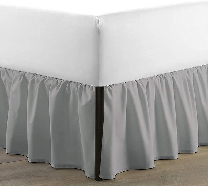 SKY BEDDINGS - King Size Ruffled Bed Skirt - 21 Inch Drop Dust Ruffle Bed Skirt by SKYBEDDINGS