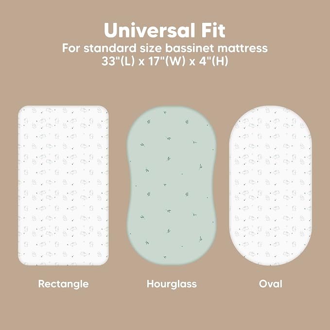 2-Pack Baby Bassinet Sheets Girl, Boy - Image 3