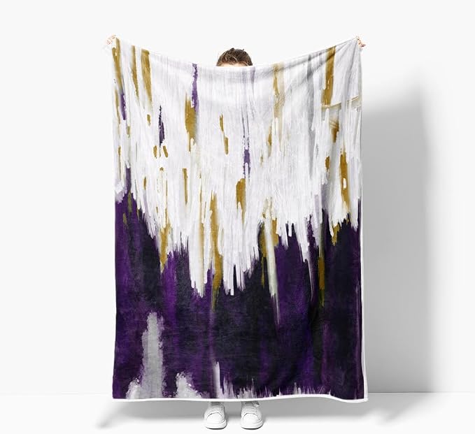 Abstract Ombre Throw Blankets, Modren Chic Art Oil Painting Cozy Warm Bed Couch - Image 5