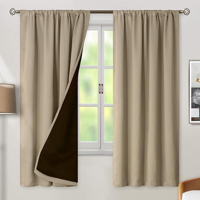BGment 100% Blackout Curtains for Bedroom 72 Inch Length 2 Panels, Thermal by BGment