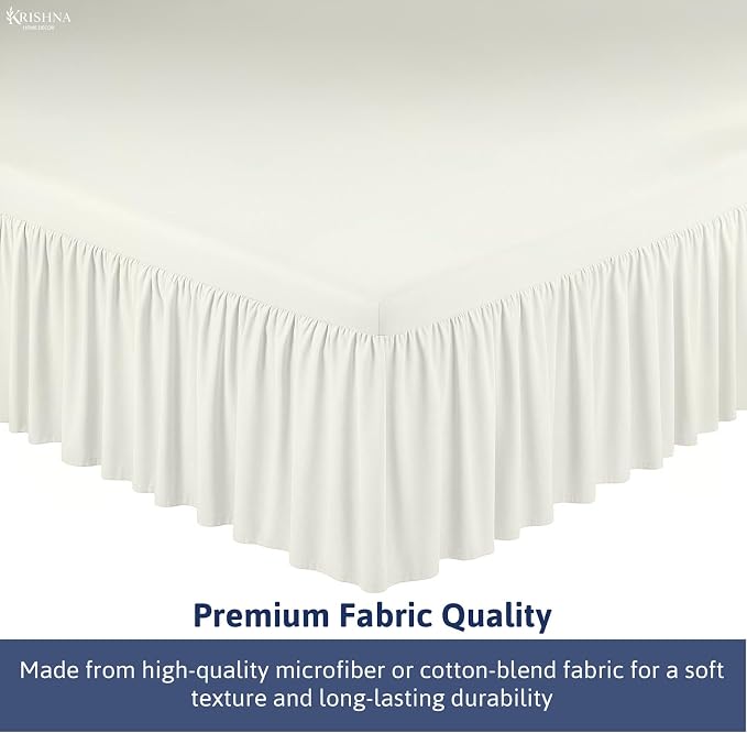 KRISHNA Ruffled Bed Skirt with Split Corners Twin, 100% Microfiber Hotel Quality - Image 6