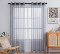 PI Grey Sheer Curtains 84 Inches Long by PI