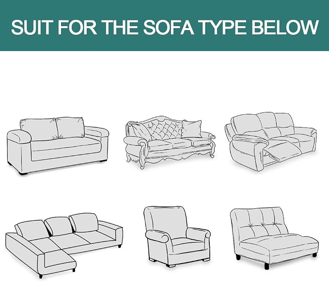 MYSKY HOME White Sofa Covers for 3 Cushion Couch Geometrical Sectional Sofa - Image 6