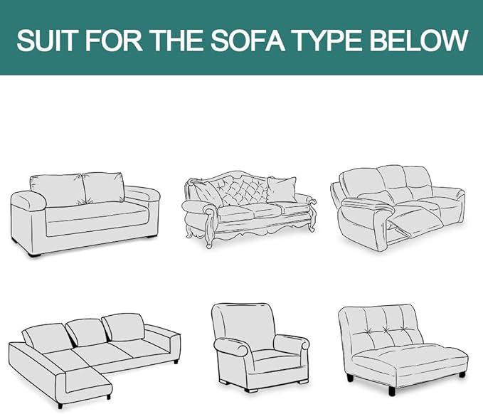 MYSKY HOME White Sofa Covers for 3 Cushion Couch Geometrical Living Room Sofa - Image 6