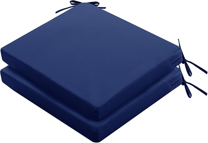 Outdoor Chair Cushions Set of 2: Waterproof & Color Fastness Seat Cushion by SUMMSUN